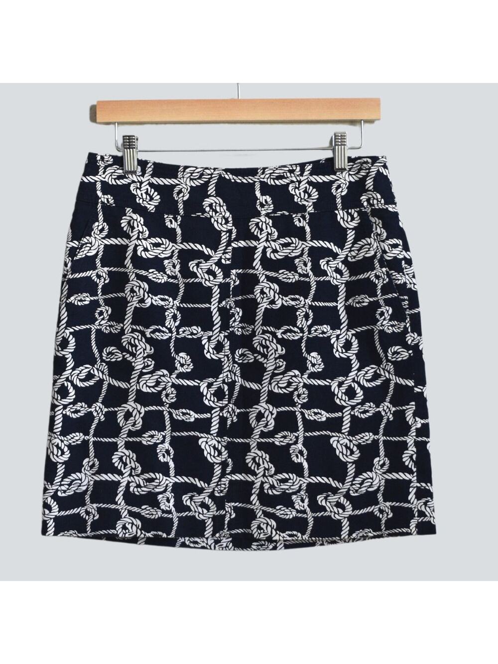 TALBOTS Women's Nautical Navy Knots Skirt Size 2